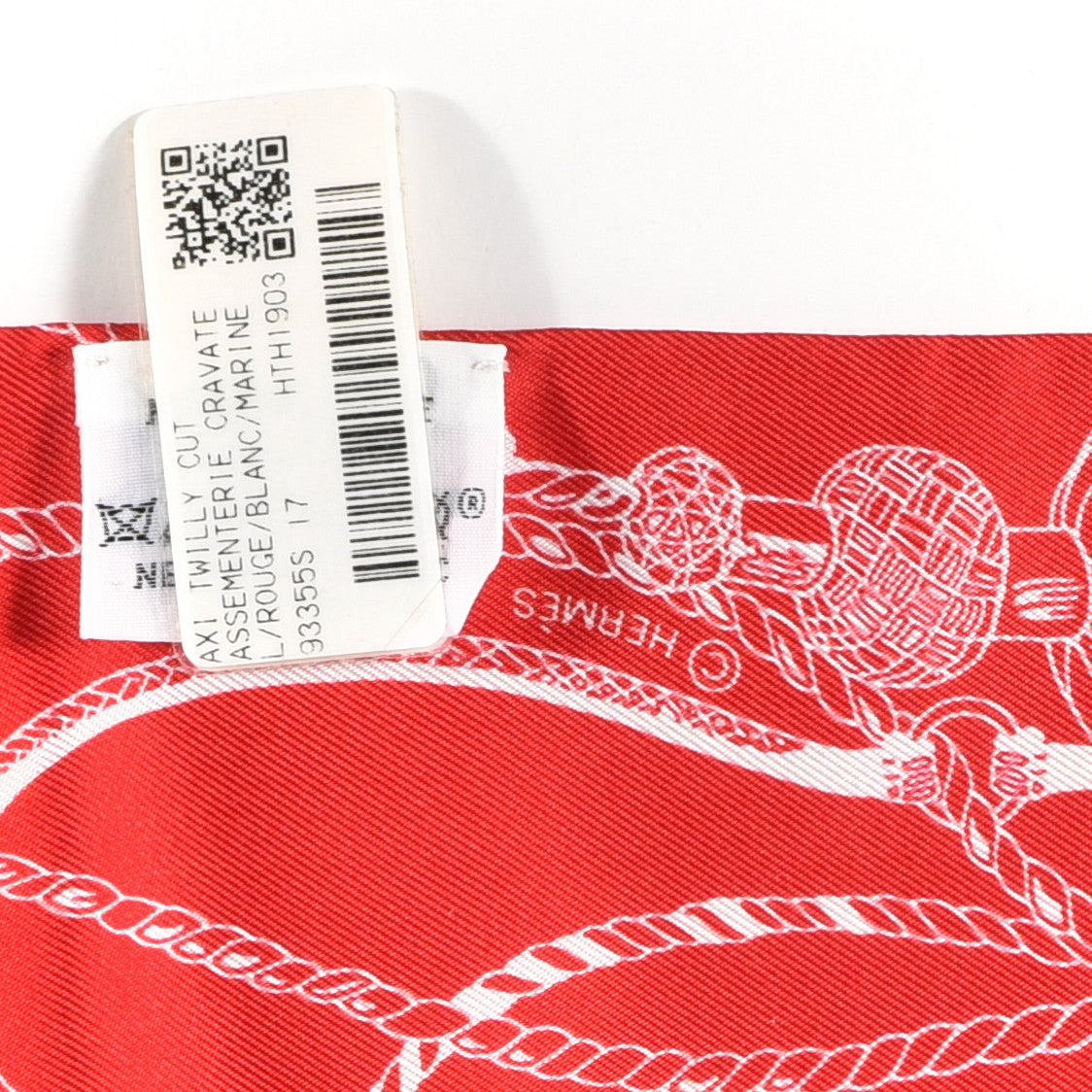 Silk Passementerie Maxi Twilly Cut Rouge White Marine
