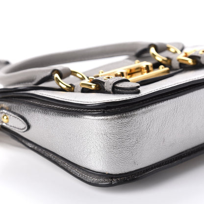 Miu Miu Metallic Goatskin Madras Crossbody Bag Chrome 6 of 12