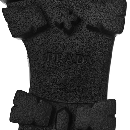 Prada Spazzolato Rois Metal Triangle Logo Monolith 55mm Loafers 37.5 Black 7 of 9