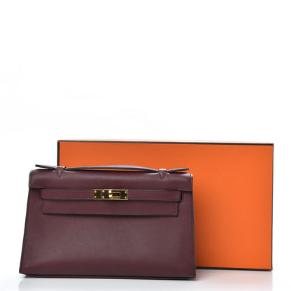 Hermes Swift Kelly Pochette Clutch Bordeaux 10 of 10