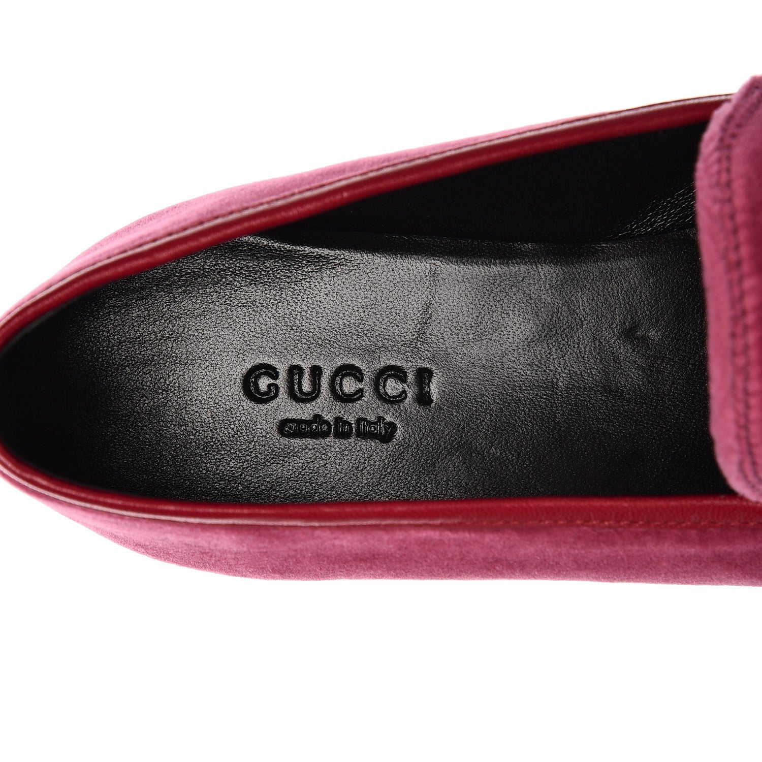 Gucci Velvet Horsebit Womens Jordaan Loafers 36.5 Light Raspberry Rose 6 of 7