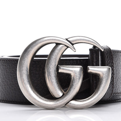 Gucci Textured Dollar Calfskin Nickel Double G 40mm Belt 100 40 Dark Cocoa 5 of 7