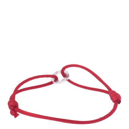 Cartier 18K White Gold Diamond LOVE Cord Bracelet Red 3 of 4