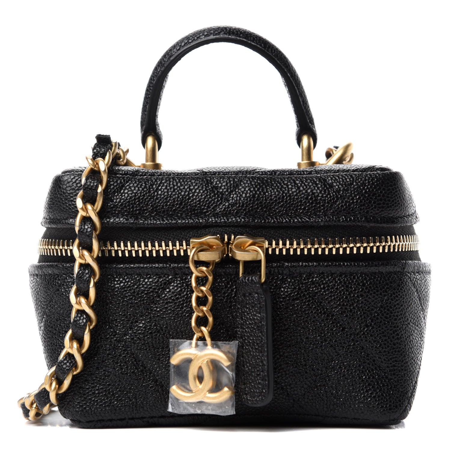 Chanel Caviar Quilted Mini Top Handle Vanity With Chain Black 1 of 8
