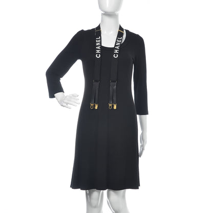 Chanel Logo Suspenders Black White 2 of 8