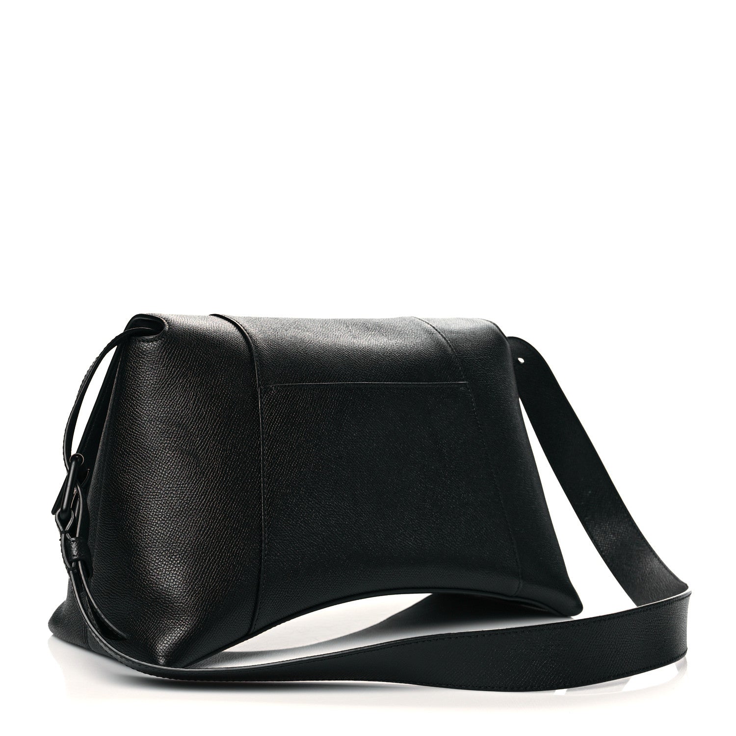 Balenciaga Grained Calfskin Monochrome M Downtown Shoulder Bag Black 3 of 9