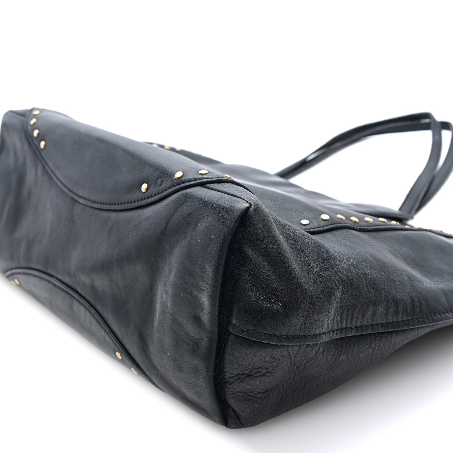 Calfskin Studded Isa Tote Black