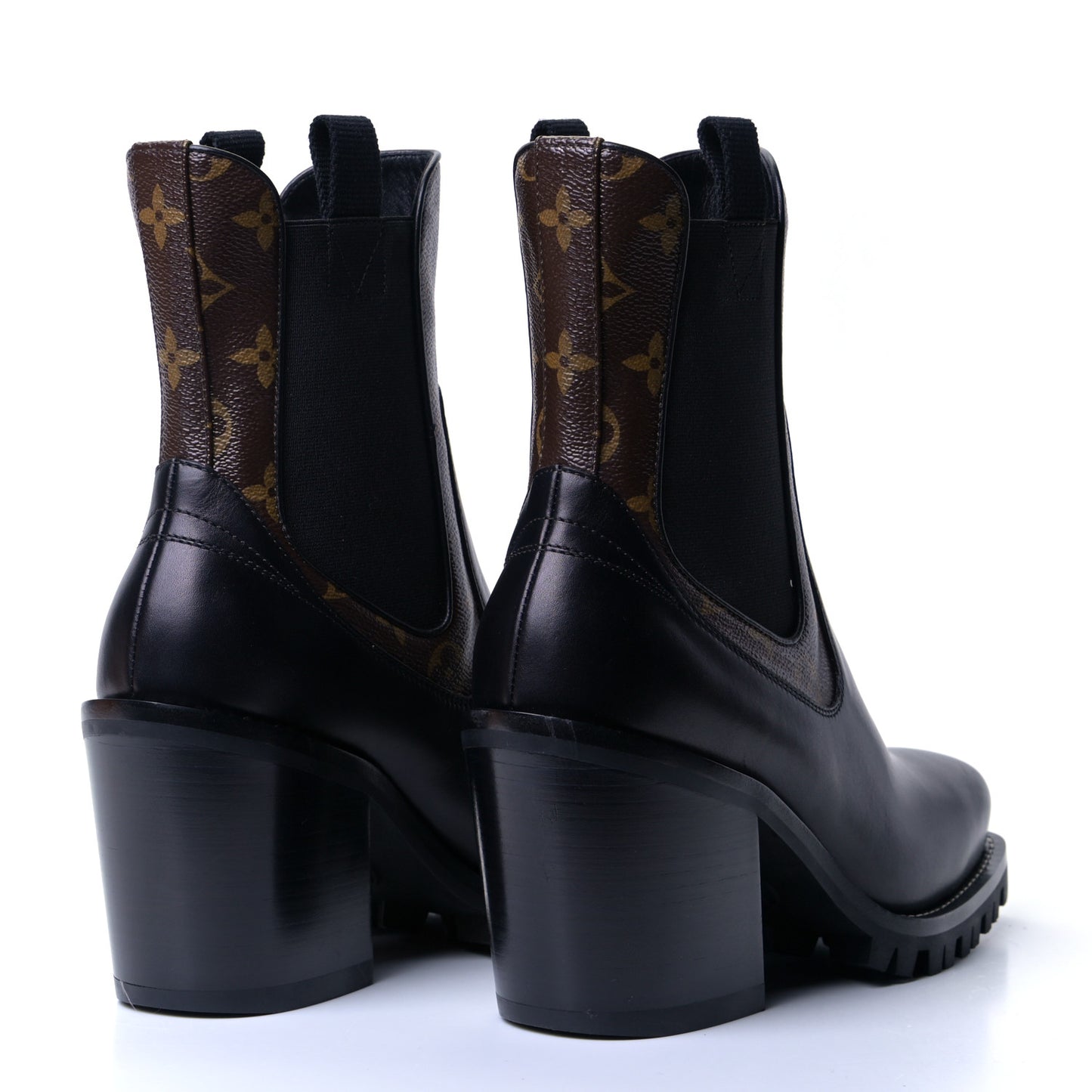Patent Monogram Limitless Ankle Boots 40 Black