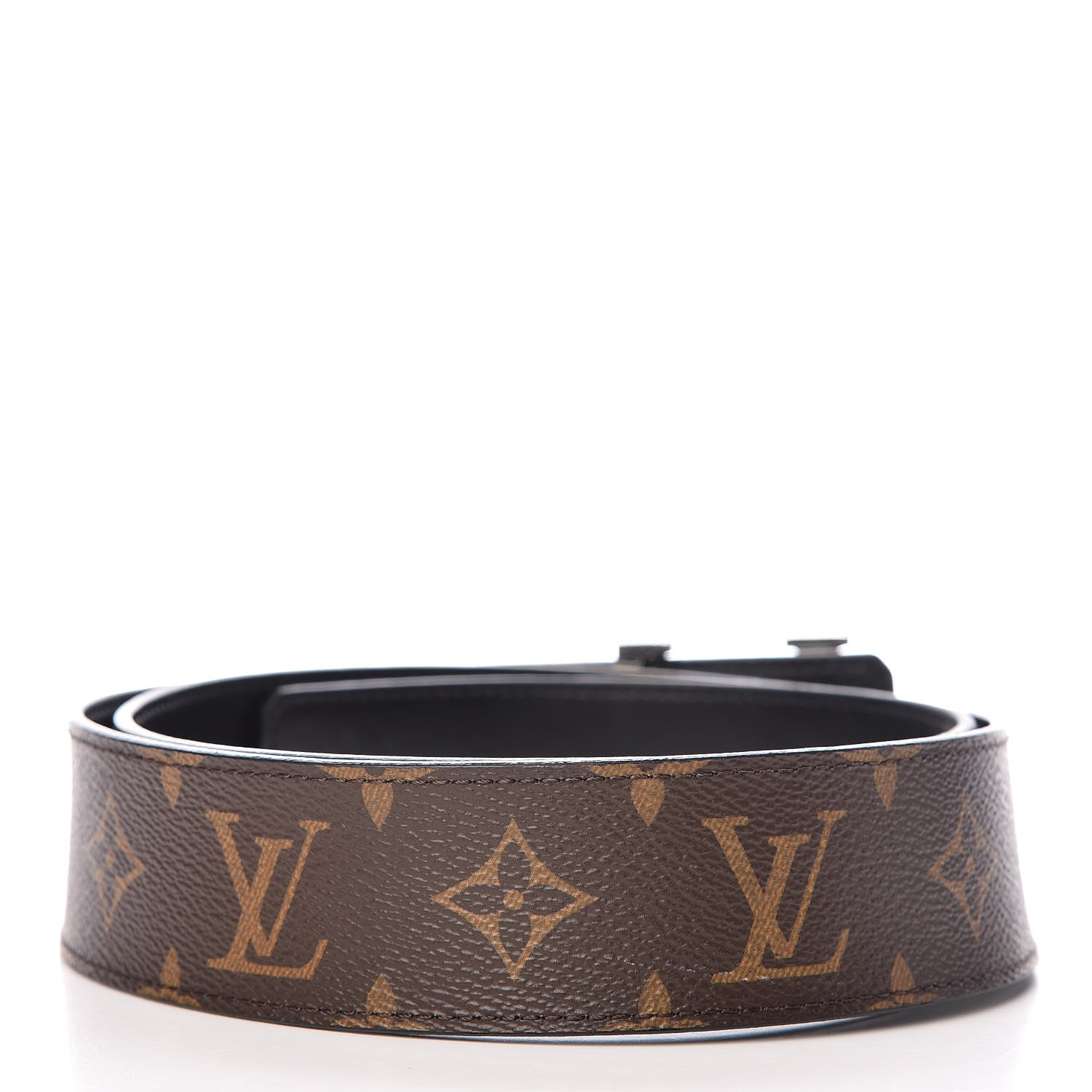 Louis Vuitton Calfskin Monogram 40mm LV Initiales Reversible Belt 90 36 Black 3 of 9