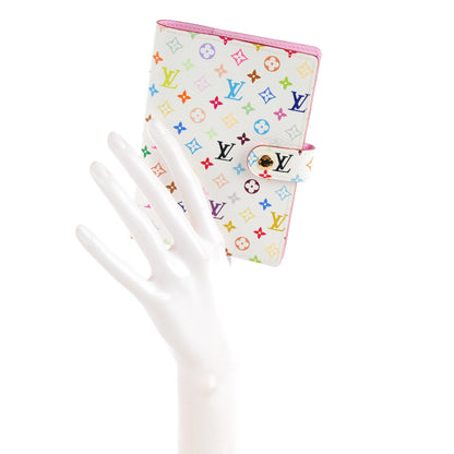 Louis Vuitton Monogram Multicolor Small Ring Agenda Cover White Litchi 2 of 7