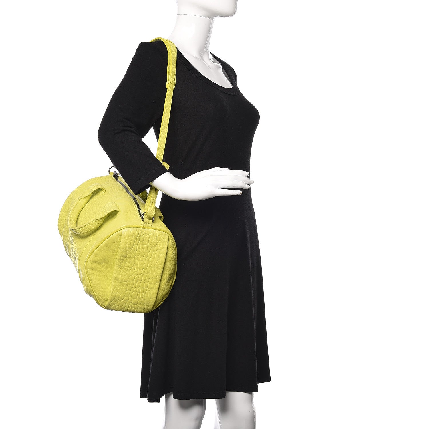 Alexander Wang Pebbled Lambskin Rocco Acid Black Nickel Hardware 3 of 9