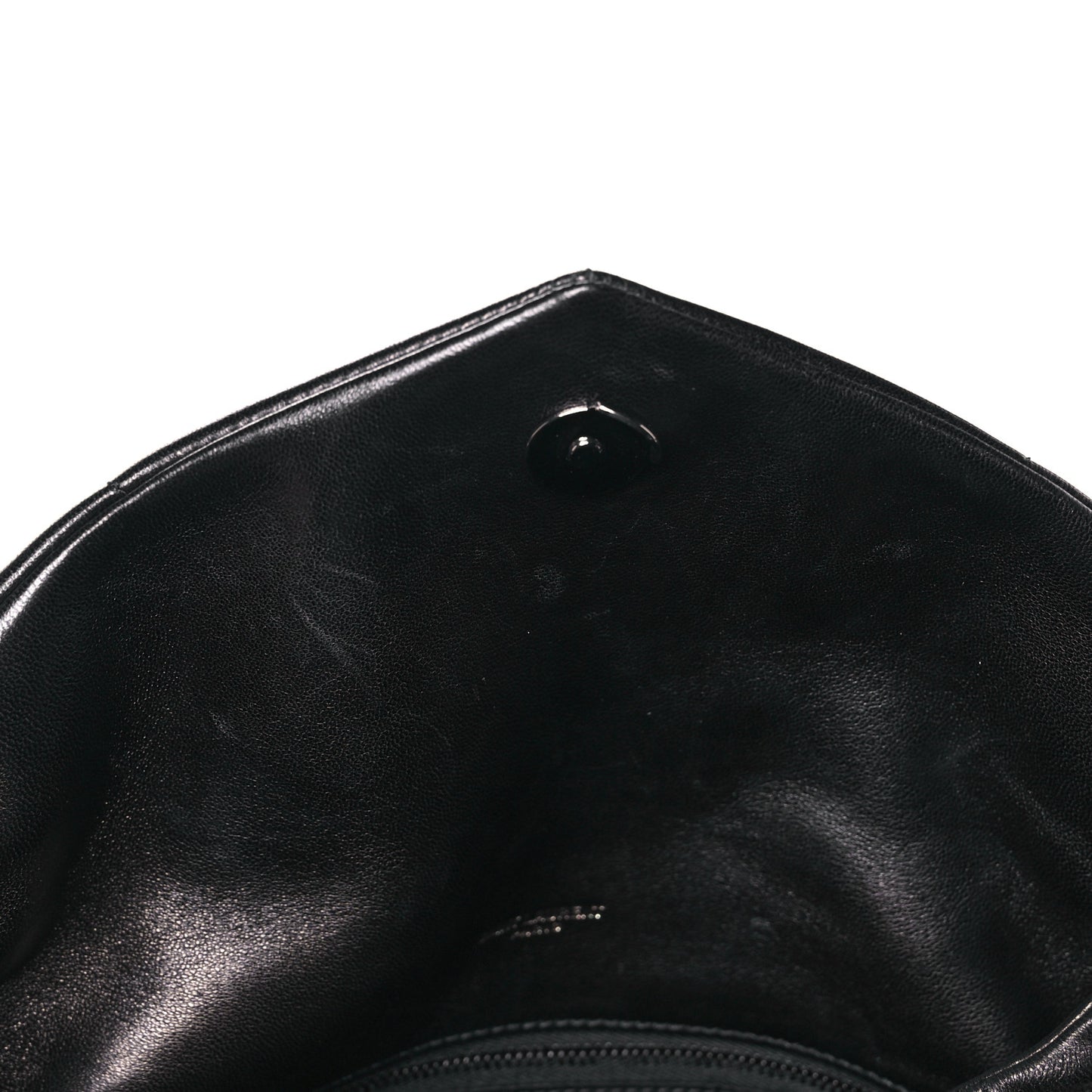 Lambskin Quilted Monogram Monochrome Small Loulou Puffer Chain Satchel Black