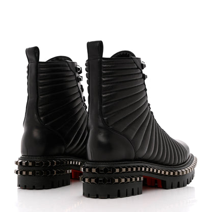 Christian Louboutin Calfskin Quilted Yetota Combat Boots 39.5 Black 4 of 8