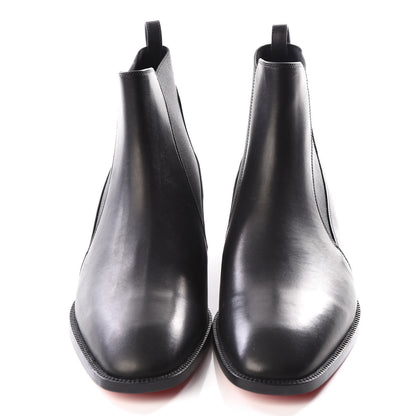 Christian Louboutin Calfskin Ingrassato Womens Marmada Flat Chelsea Boots 41 Black 3 of 8