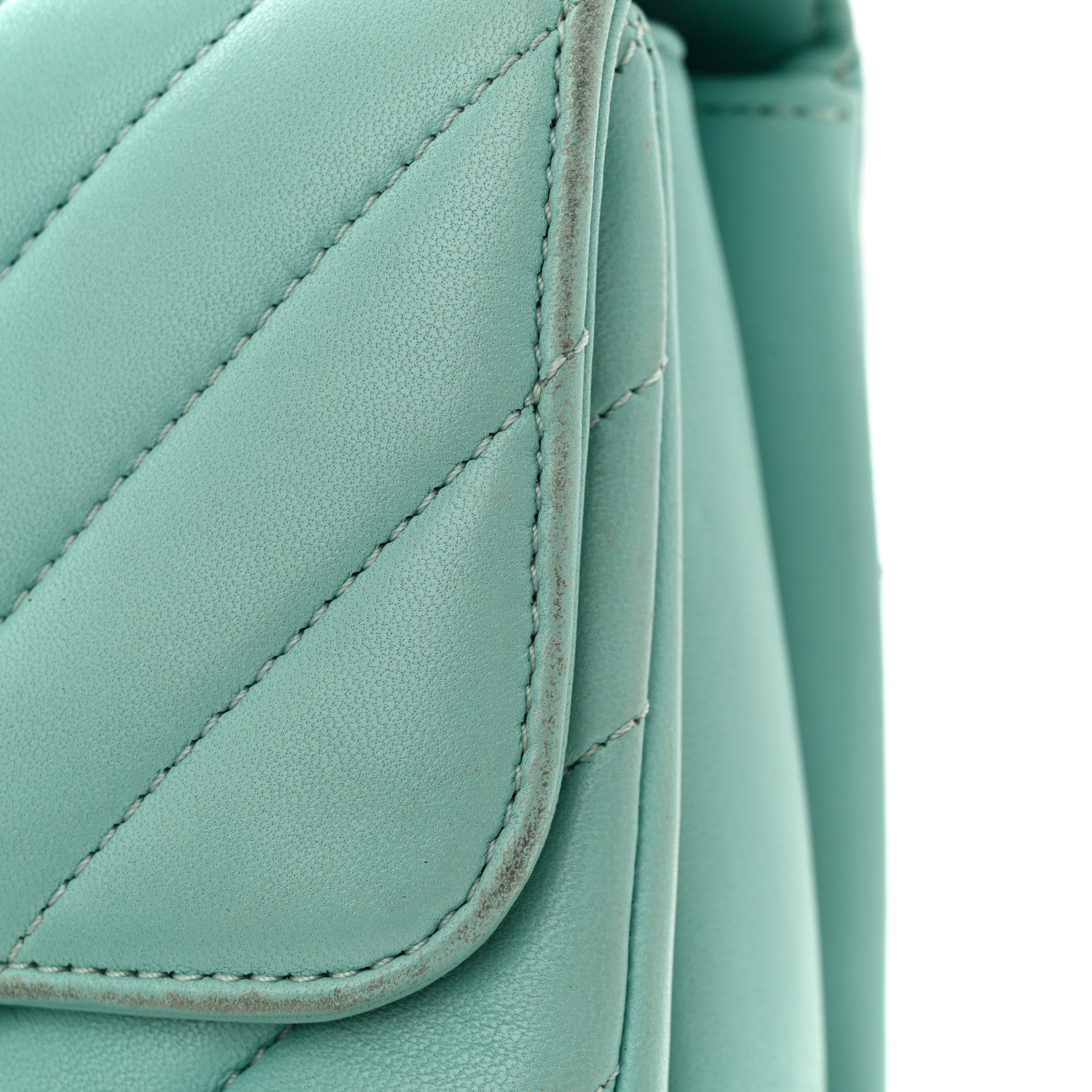 Chanel Lambskin Chevron Quilted Small Trendy CC Dual Handle Flap Bag Light Green 16 of 17