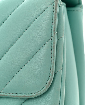 Chanel Lambskin Chevron Quilted Small Trendy CC Dual Handle Flap Bag Light Green 16 of 17