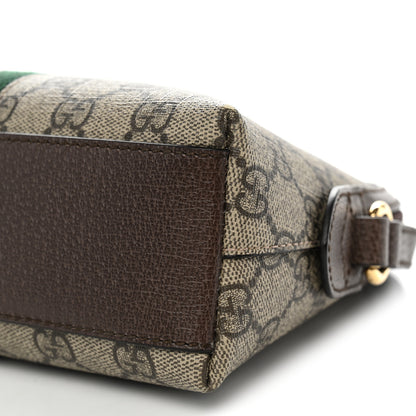 Gucci GG Supreme Monogram Textured Dollar Calfskin Web Small Ophidia Dome Shoulder Bag Beige Ebony New Acero 9 of 9
