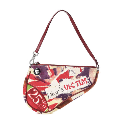 Christian Dior Canvas Le Victim Mini Saddle Pochette Red 1 of 16