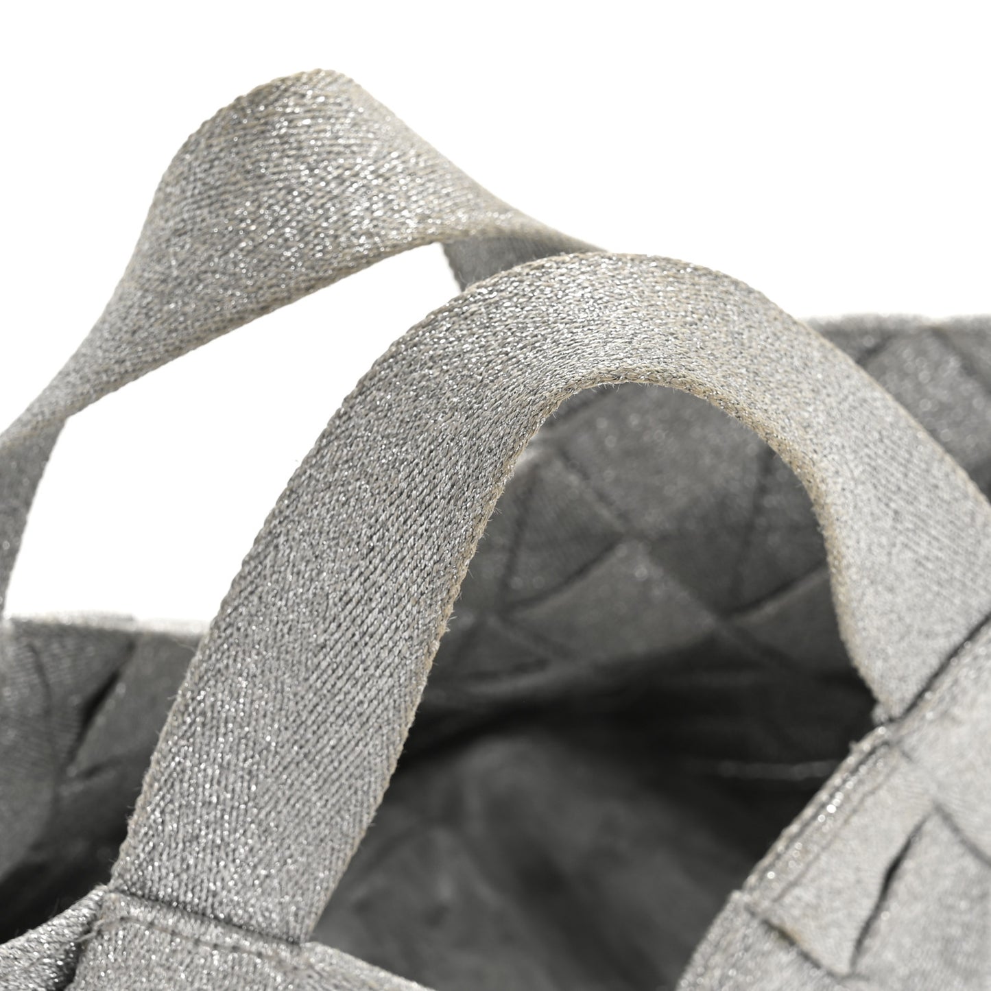 Webbing Maxi Intrecciato Mini Cassette Tote Silver