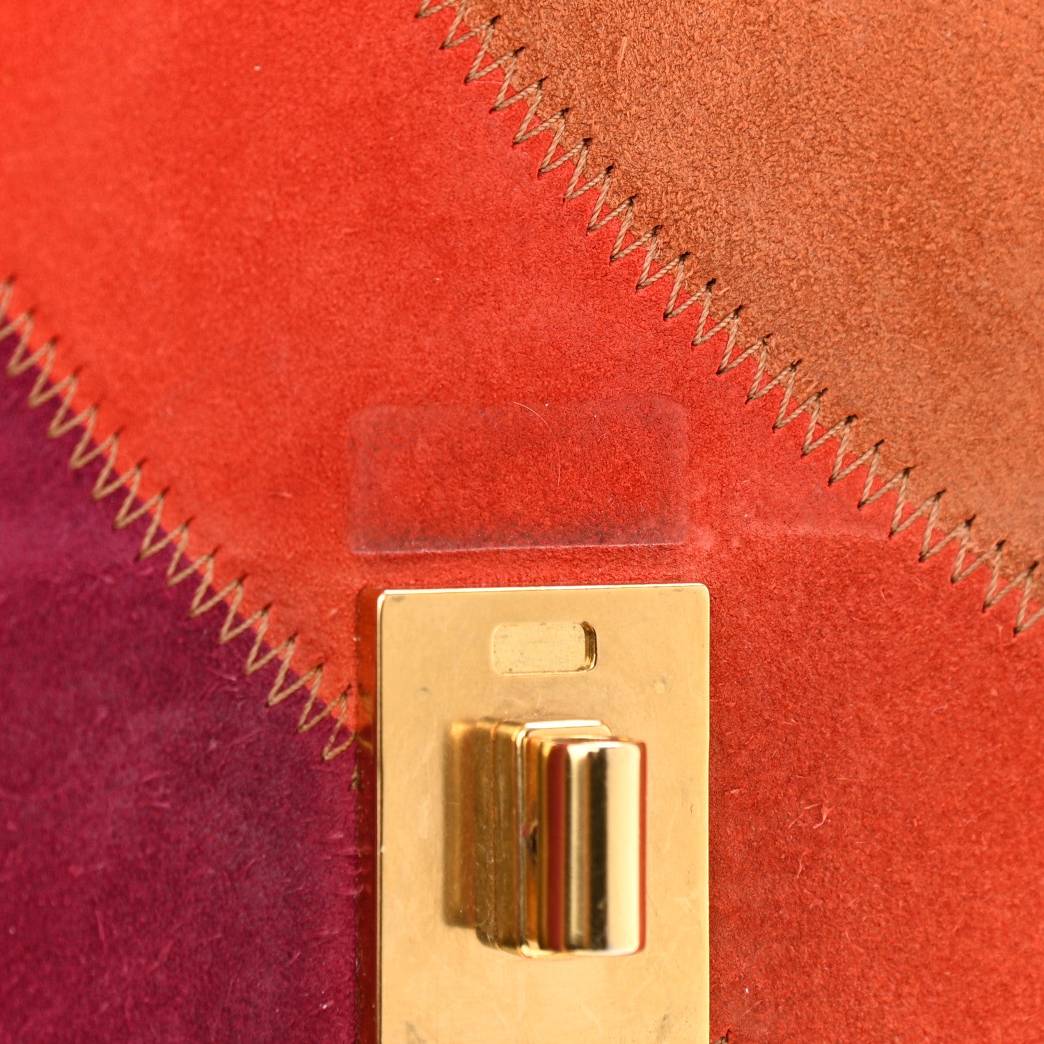 Chloe Calfskin Suede Rainbow Patchwork Drew Shoulder Bag Caramel 10 of 13