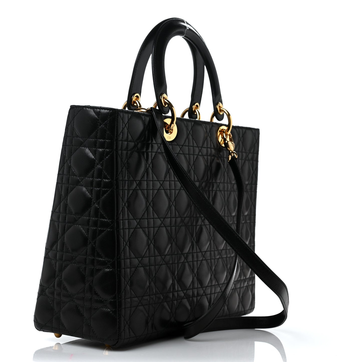 Lambskin Cannage Large Lady Dior Black