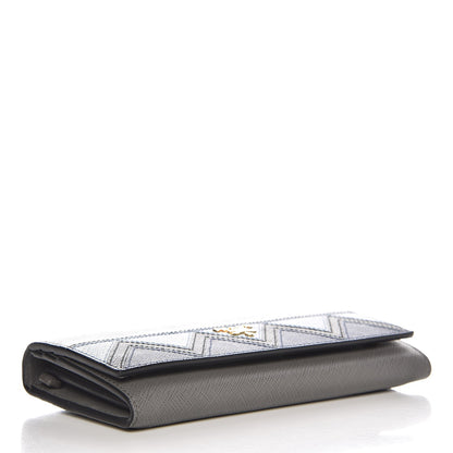 Prada Saffiano Greche Flap Continental Wallet Marmo Astrale 5 of 16