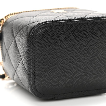 Chanel Caviar Quilted Mini Vanity Case With Chain Black 9 of 11