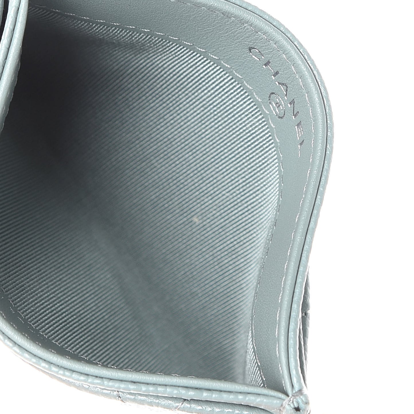 Caviar Quilted Card Holder Blue