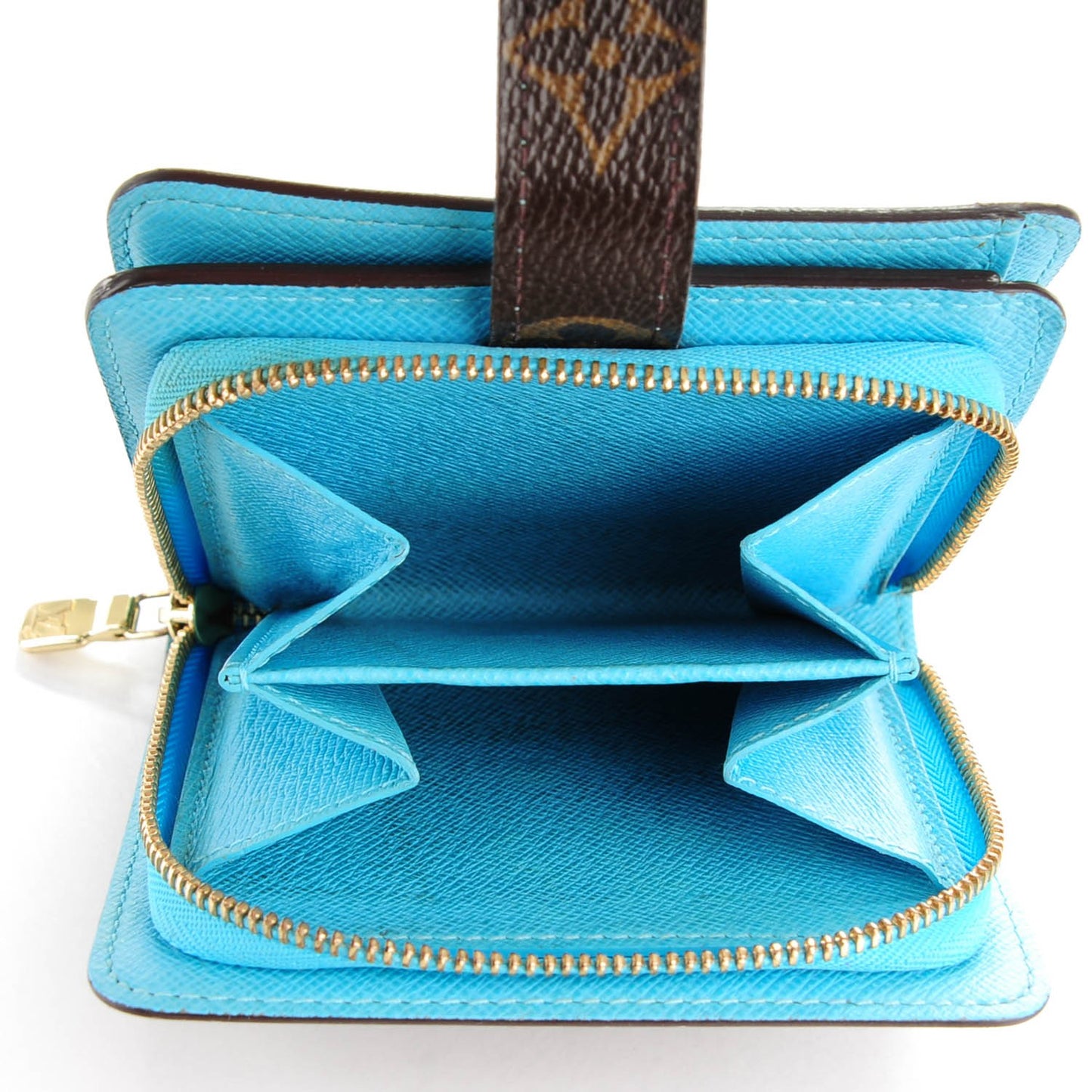 Monogram Groom Compact Zip Wallet Blue