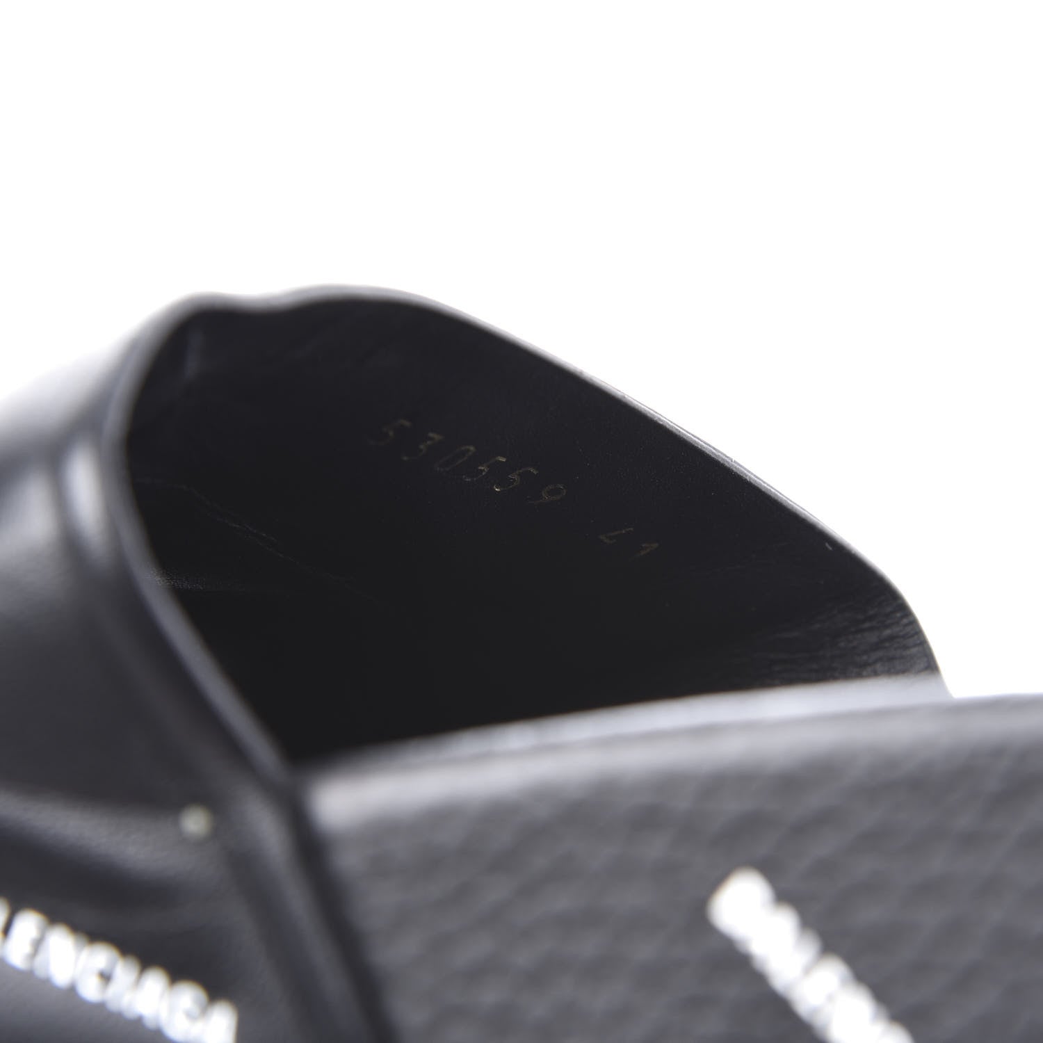 Balenciaga Nappa Allover Logo Embossed Womens Pool Slide Sandals 41 Black White 10 of 11