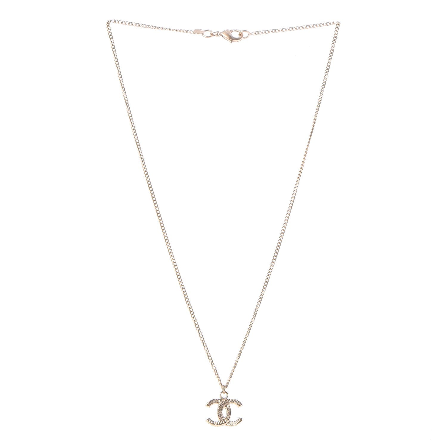 Chanel CC Pendant Necklace Gold 3 of 6