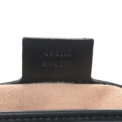 Gucci Calfskin Matelasse Small GG Marmont Top Handle Shoulder Bag Black 7 of 11
