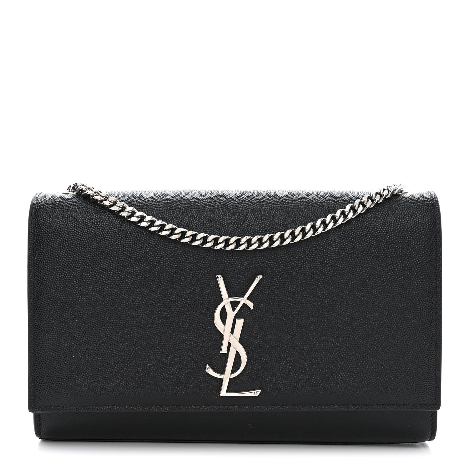 Saint Laurent Grain De Poudre Medium Classic Monogram Kate Satchel Black 1 of 12
