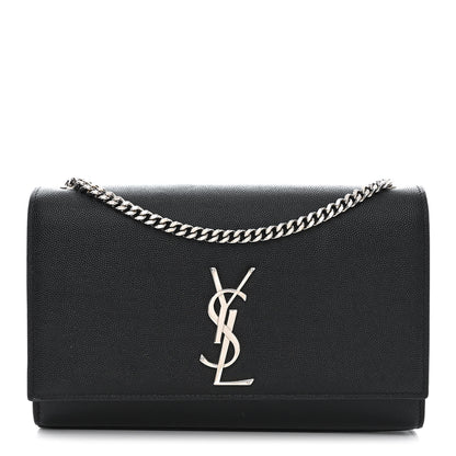 Saint Laurent Grain De Poudre Medium Classic Monogram Kate Satchel Black 1 of 12