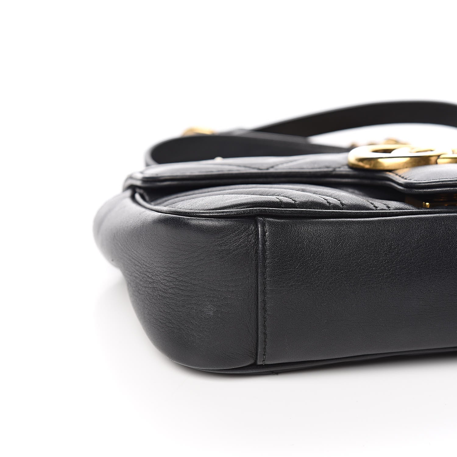 Gucci Calfskin Matelasse Mini GG Marmont Shoulder Bag Black 8 of 11