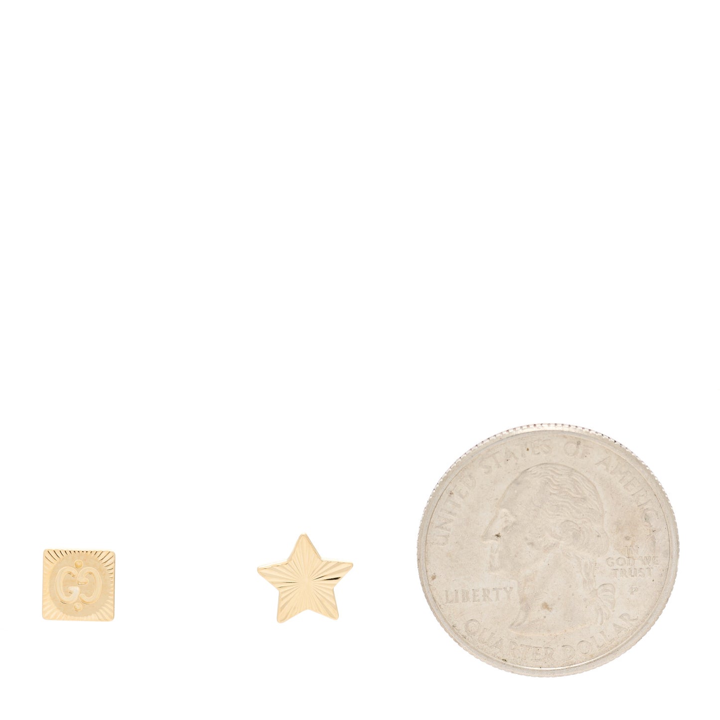 18K Yellow Gold Icon Square Star Earrings