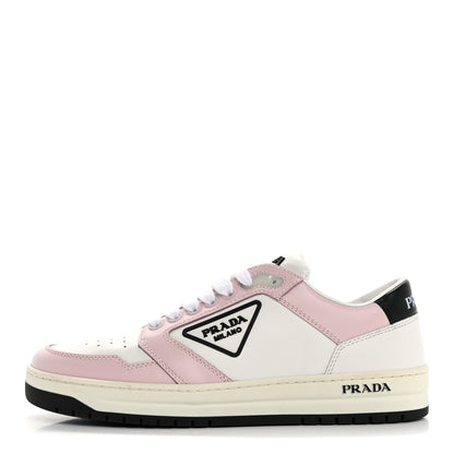 Prada Vitello Sport Spazzolato Rois Rubber Triangle Logo Perforated Womens District Low Top 30mm Sneakers 36 White Alabastro 1 of 16