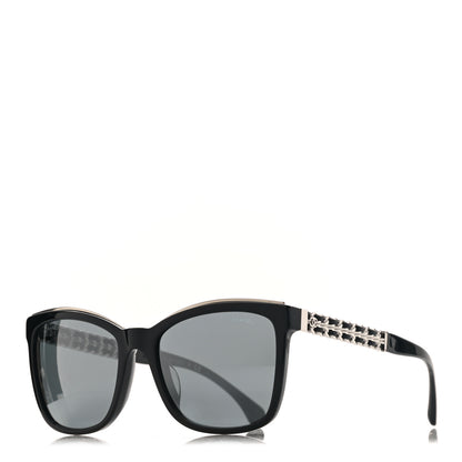Chanel Calfskin Square Chain Sunglasses 5360-Q-A Black 1 of 9