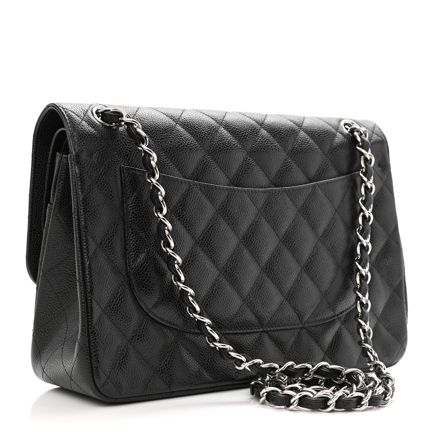 Caviar Quilted Jumbo Double Flap Black