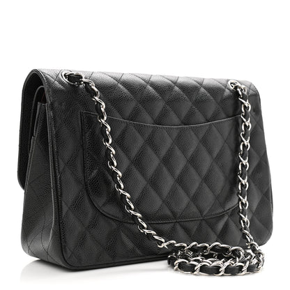 Chanel Caviar Quilted Jumbo Double Flap Black 3 of 12