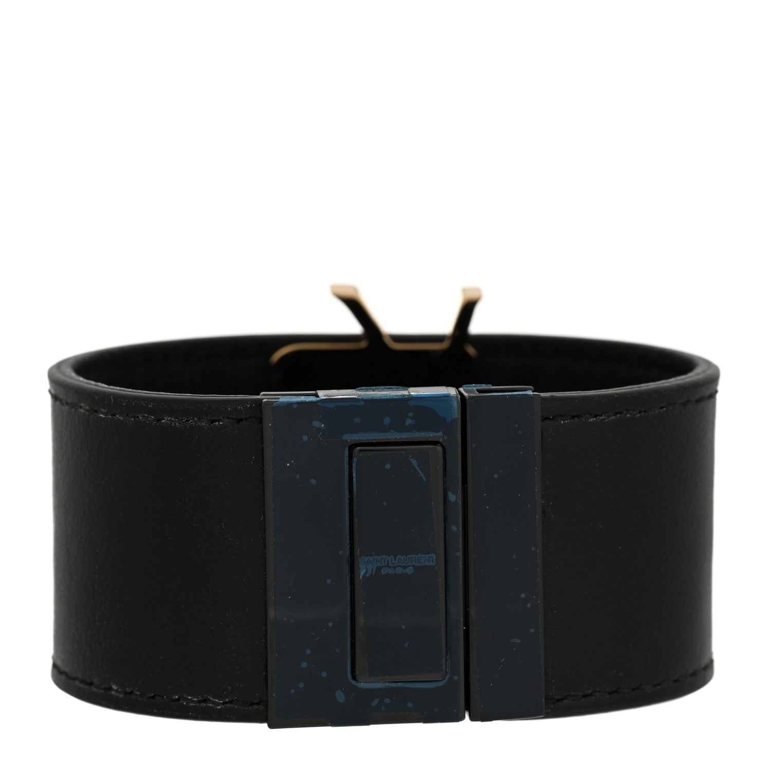 Saint Laurent Calfskin Monogram Bracelet Black 3 of 7