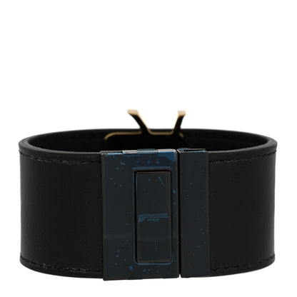 Saint Laurent Calfskin Monogram Bracelet Black 3 of 7