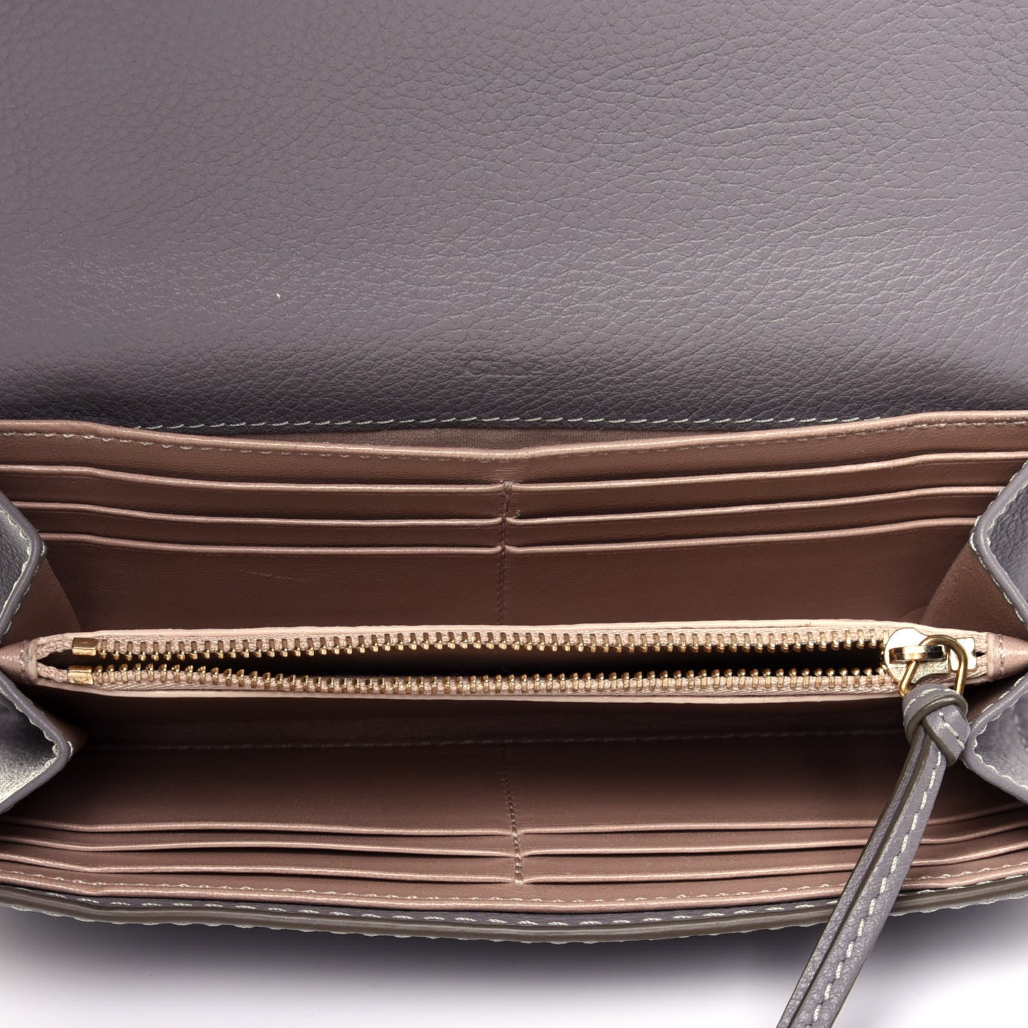 Chloe Calfskin Marcie Continental Flap Wallet Cashmere Grey 5 of 10