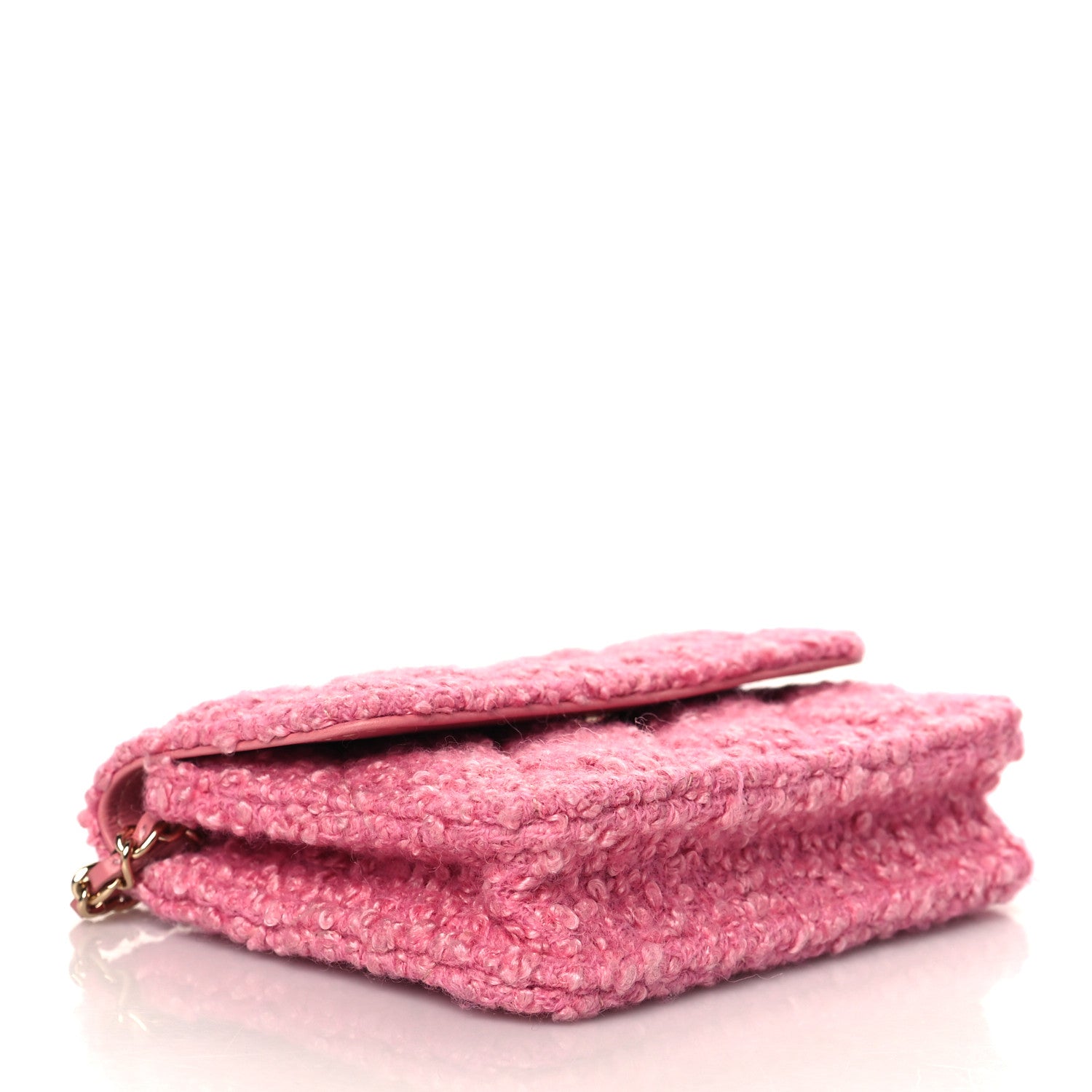 Chanel Tweed Quilted Flap Chain Waist Bag Pink 4 of 11