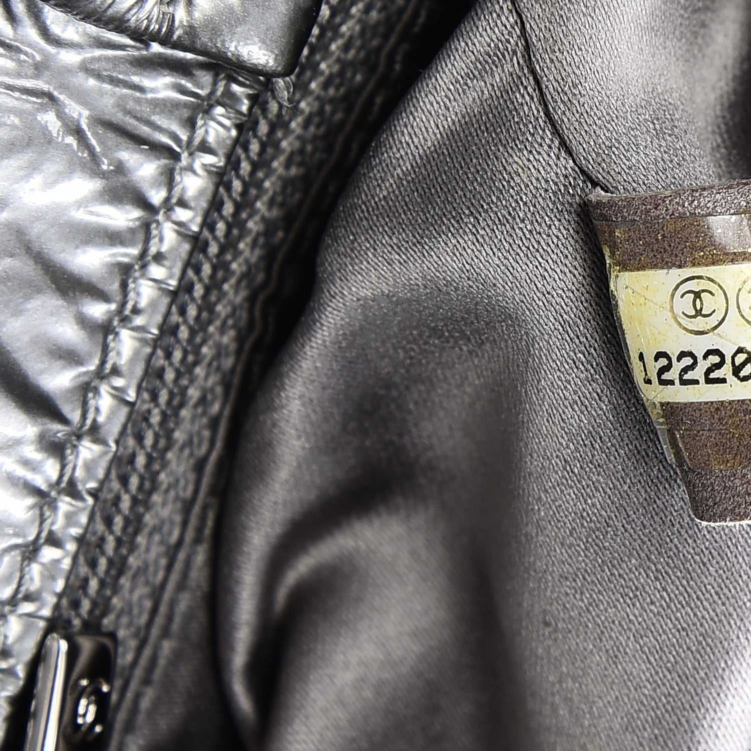 Chanel Vinyl Graphic Edge Accordion Flap Bag Silver 7 of 8
