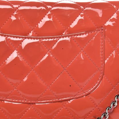 Chanel Patent Quilted Wallet On Chain WOC Coral 9 of 10