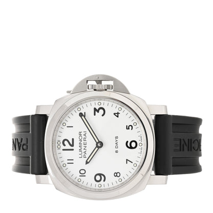 Panerai Stainless Steel Rubber 45mm Luminor Base 8 Days Manual Winding Watch White PAM00561 2 of 5