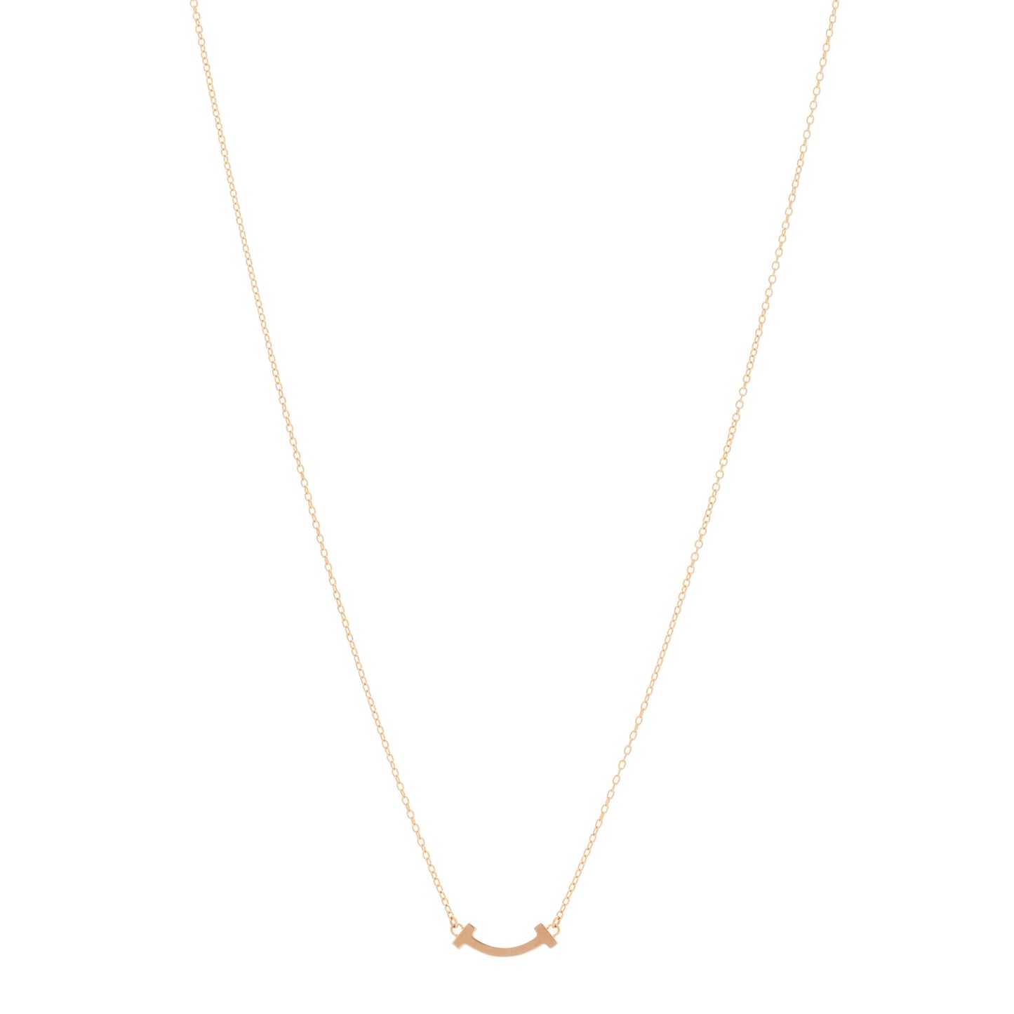 18K Yellow Gold Mini T Smile Pendant Necklace