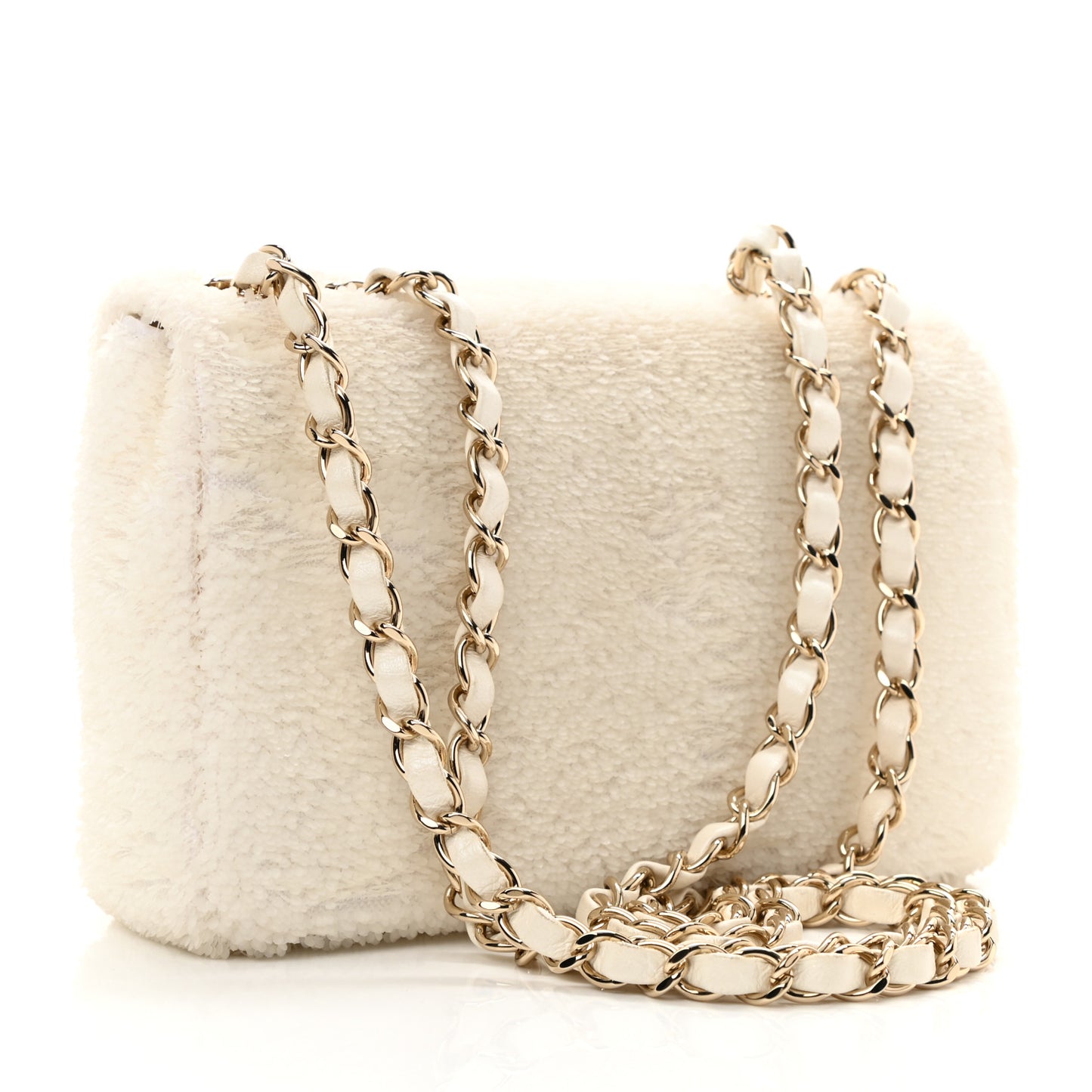 Sequin Mini Rectangular Flap White