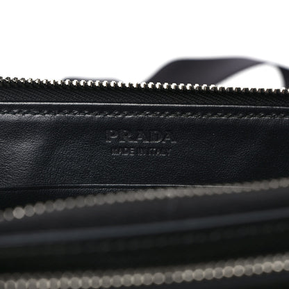 Prada Saffiano Travel Double Zip Crossbody Belt Bag Black 6 of 8